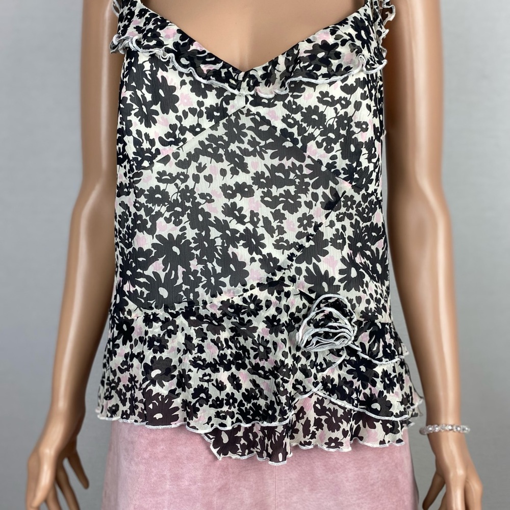 Banana Republic Ruffle Floral Silk Top